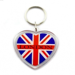 Personalized Picture Printed Heart Shape Key Chains Wholesale