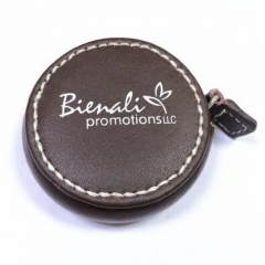 Custom Logo Printed Brown Leather Wrapped Tape Measure